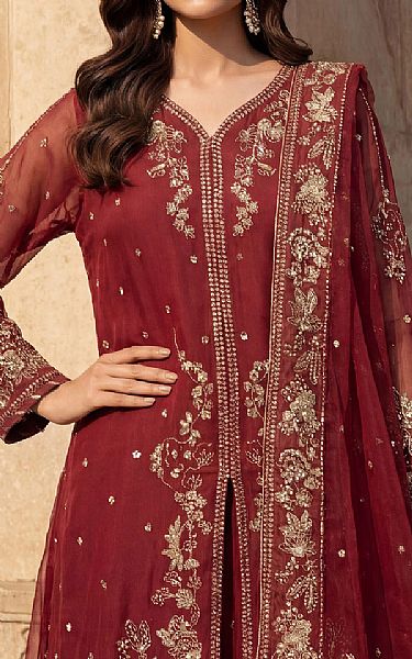 Motifz Wine Red Chiffon Suit | Pakistani Embroidered Chiffon Dresses USA- Image 3