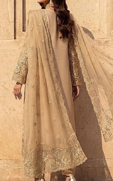 Motifz Tan Organza Suit | Pakistani Embroidered Chiffon Dresses USA- Image 2