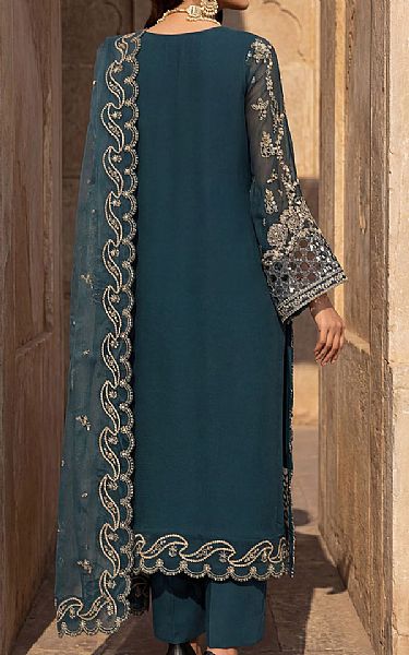 Motifz Teal Chiffon Suit | Pakistani Embroidered Chiffon Dresses USA- Image 2