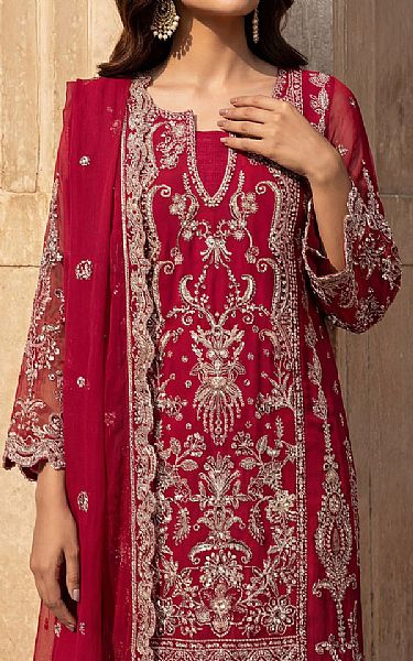Motifz Vivid Burgundy Chiffon Suit | Pakistani Embroidered Chiffon Dresses USA- Image 3