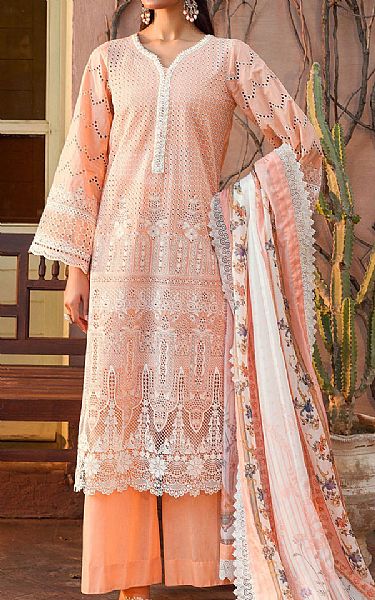 Motifz Peach Lawn Suit | Pakistani Lawn Suits- Image 1