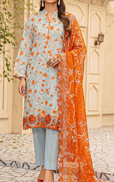 Motifz Baby Blue Lawn Suit | Pakistani Lawn Dress in USA- Image 1