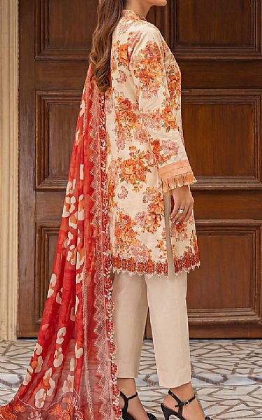 Motifz White/Rust Lawn Suit | Pakistani Lawn Dress in USA- Image 2