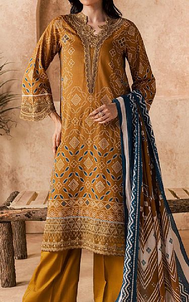 Motifz Mustard Lawn Suit | Pakistani Lawn Dress in USA- Image 1