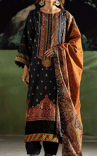 Motifz Black Khaddar Suit | Pakistani Winter Dresses- Image 1