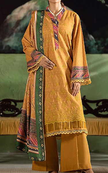 Motifz Copper Khaddar Suit | Pakistani Winter Dresses- Image 1