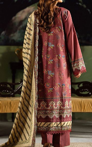 Motifz Wine Khaddar Suit | Pakistani Winter Dresses- Image 2