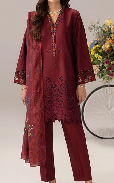 Motifz Maroon Lawn Suit | Pakistani Lawn Dress in USA- Image 1