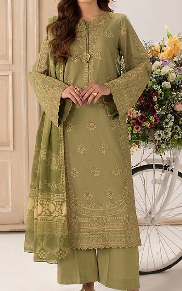 Motifz Olive Green Lawn Suit | Pakistani Lawn Dress in USA- Image 1