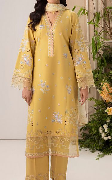 Motifz Golden Yellow Lawn Suit | Pakistani Lawn Dress in USA- Image 1