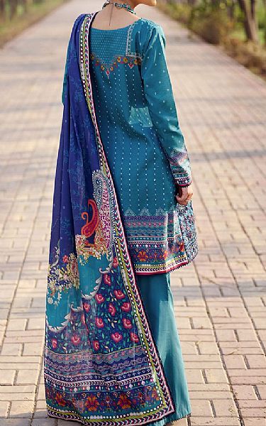 Motifz Denim Blue Lawn Suit | Pakistani Lawn Dress in USA- Image 2
