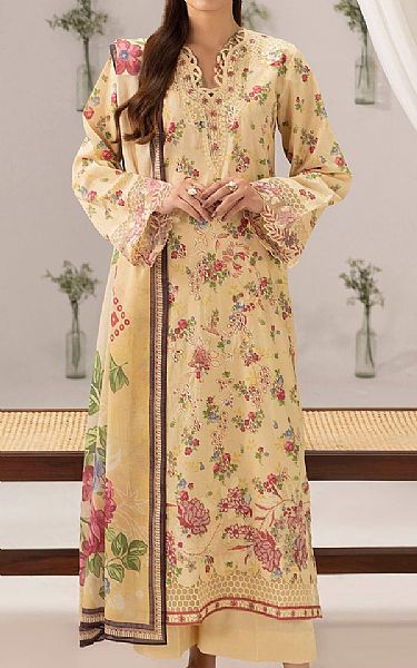 Motifz Cream Lawn Suit | Pakistani Lawn Dress in USA- Image 1