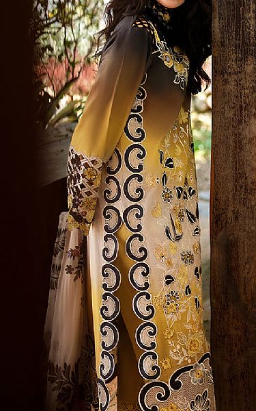 Mushq Mustard/Black Lawn Suit | Pakistani Lawn Dress in USA- Image 2
