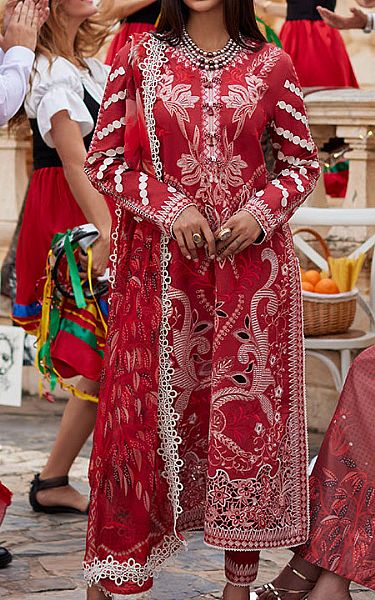 Mushq Scarlet Lawn Suit | Pakistani Lawn Suits- Image 1