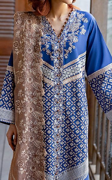 Mushq Blue Lawn Suit | Pakistani Lawn Dress in USA- Image 2