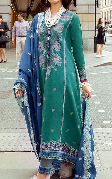 Mushq Surfie Green Khaddar Suit | Pakistani Winter Dresses- Image 1