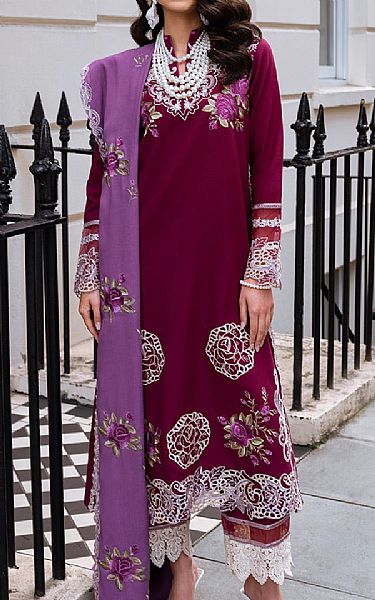 Mushq Crimson Linen Suit | Pakistani Winter Dresses- Image 1