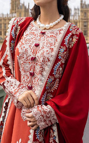 Mushq Persian Red Linen Suit | Pakistani Winter Dresses- Image 2