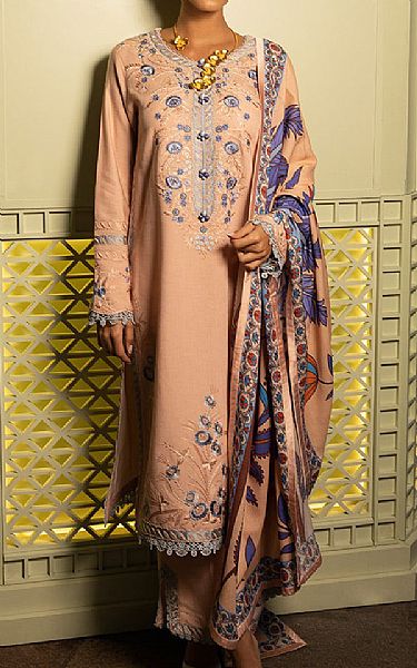Mushq Peach Karandi Suit | Pakistani Winter Dresses- Image 1