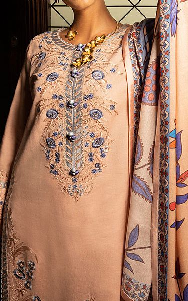 Mushq Peach Karandi Suit | Pakistani Winter Dresses- Image 2