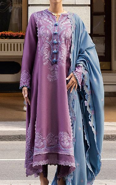 Mushq Mauve Linen Suit | Pakistani Winter Dresses- Image 1
