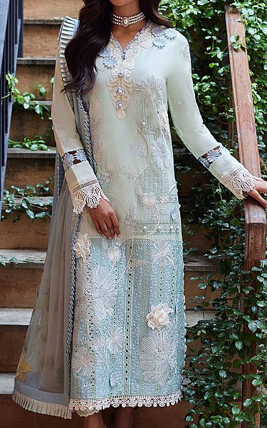 Mushq Aqua Lawn Suit | Pakistani Lawn Suits- Image 1