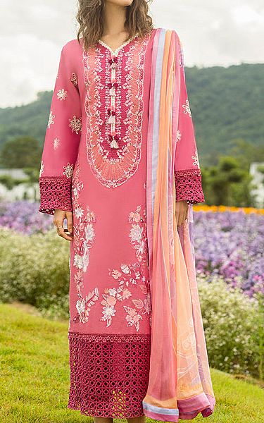 Mushq Rose Pink Lawn Suit | Pakistani Lawn Dress in USA- Image 1