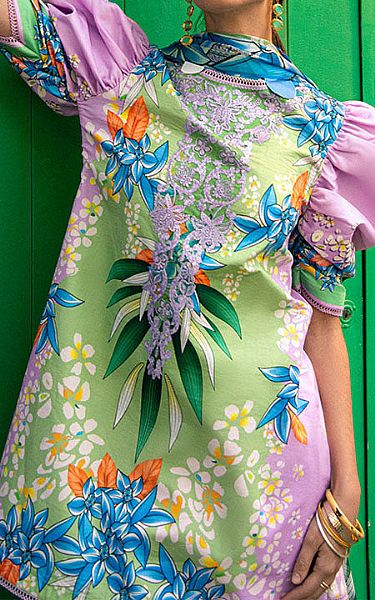 Mushq Green/Lilac Lawn Suit | Pakistani Lawn Dress in USA- Image 2
