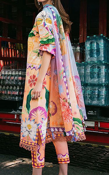 Mushq Peach Lawn Suit | Pakistani Lawn Dress in USA- Image 2