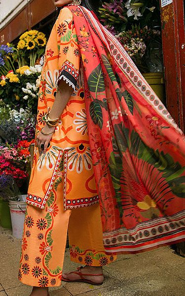 Mushq Peach Lawn Suit | Pakistani Lawn Dress in USA- Image 2