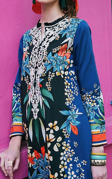 Mushq Navy Blue Lawn Suit | Pakistani Lawn Dress in USA- Image 2
