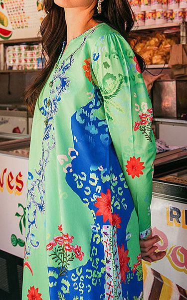Mushq Emerald Green Lawn Suit | Pakistani Lawn Dress in USA- Image 2