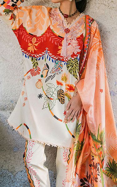 Mushq Off-white Lawn Suit | Pakistani Lawn Dress in USA- Image 1