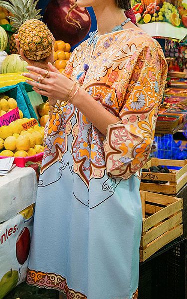 Mushq Cadet Blue Lawn Suit | Pakistani Lawn Dress in USA- Image 2