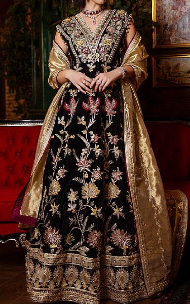Mushq Black Velvet Suit | Pakistani Winter Dresses in USA- Image 1