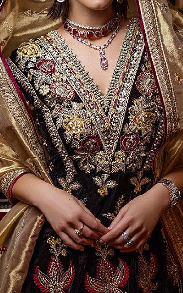 Mushq Black Velvet Suit | Pakistani Winter Dresses in USA- Image 2