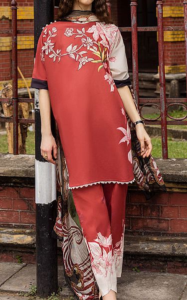 Mushq Auburn Red Lawn Suit | Pakistani Lawn Dress in USA- Image 1