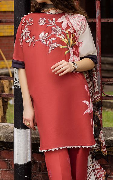 Mushq Auburn Red Lawn Suit | Pakistani Lawn Dress in USA- Image 2