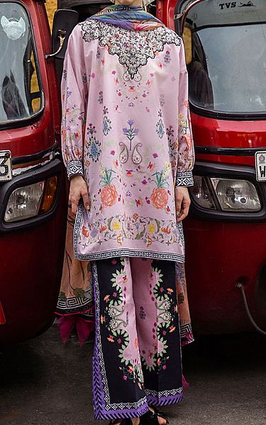 Mushq Rose Pink Lawn Suit | Pakistani Lawn Dress in USA- Image 1