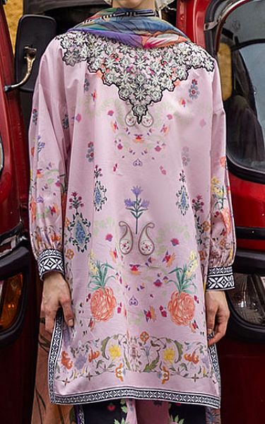 Mushq Rose Pink Lawn Suit | Pakistani Lawn Dress in USA- Image 2