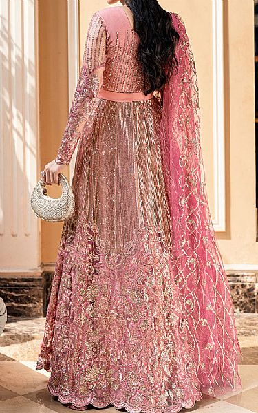 Mushq Pink Net Suit | Pakistani Embroidered Chiffon Dresses USA- Image 2
