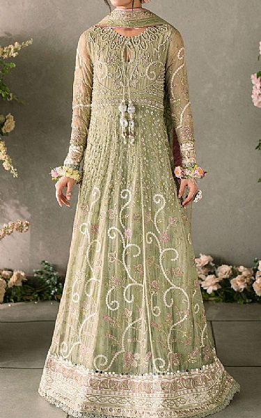 Mushq Pistachio Green Chiffon Suit | Pakistani Embroidered Chiffon Dresses USA- Image 1