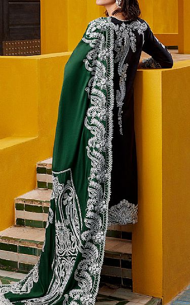 Mushq Black Sateen Suit | Pakistani Winter Dresses- Image 2