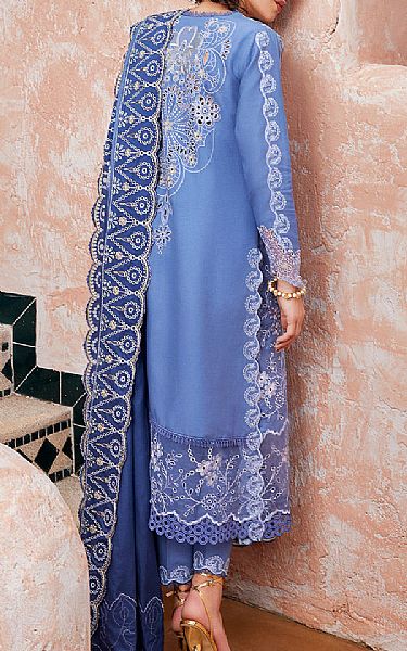 Mushq Cornflower Sateen Suit | Pakistani Winter Dresses- Image 2