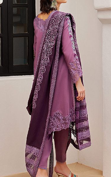 Mushq Plum Sateen Suit | Pakistani Winter Dresses- Image 2