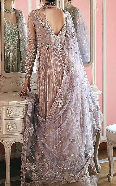 Mushq Lavender Net Suit | Pakistani Embroidered Chiffon Dresses USA- Image 2