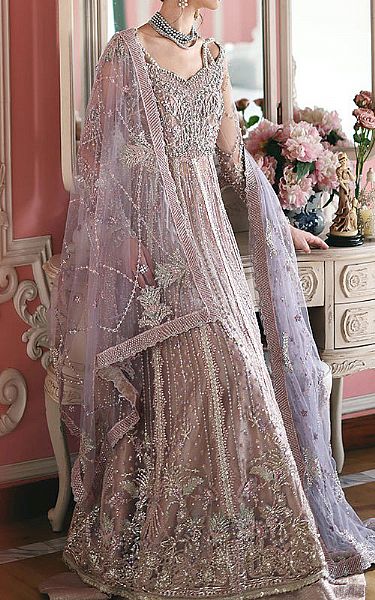 Mushq Lavender Net Suit | Pakistani Embroidered Chiffon Dresses USA- Image 3