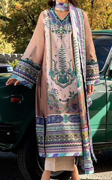 Mushq Cavern Pink Raw Silk Suit | Pakistani Embroidered Chiffon Dresses USA- Image 1