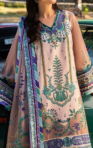 Mushq Cavern Pink Raw Silk Suit | Pakistani Embroidered Chiffon Dresses USA- Image 3