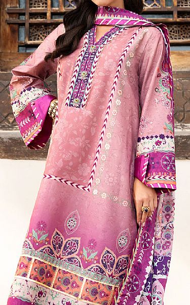 Mushq Sea Pink Raw Silk Suit | Pakistani Embroidered Chiffon Dresses USA- Image 3